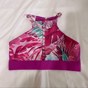NIKE PINK TROPICAL SPORTS BRA